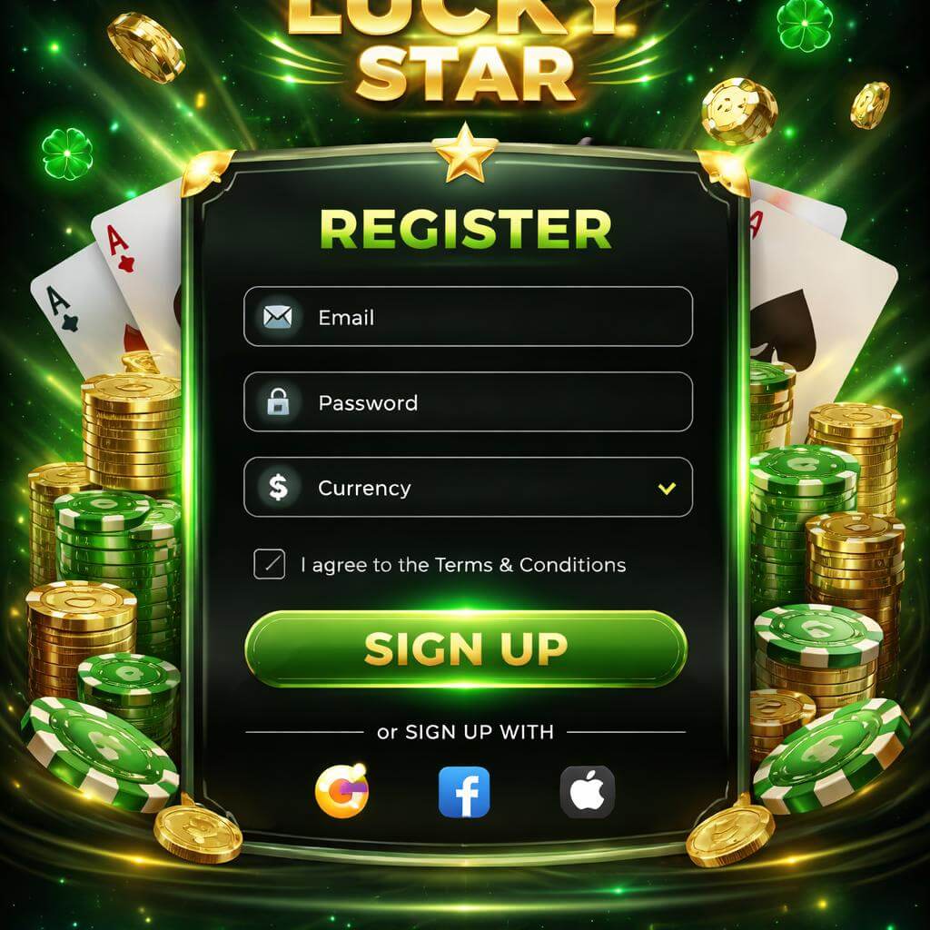 LUCKY STAR mobile login interface for CABA Online Casino users